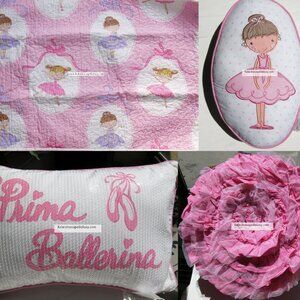 8 Piece Ballerina Ballet Twin Quilt ~ Sham ~ Sheets ~ 3 Throw Pillow ~ NEW
